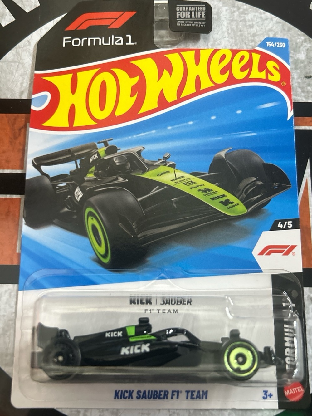 Hot yWheels Kick Sauber F1 Team Die-Cast Toy Car - Black & Neon Green